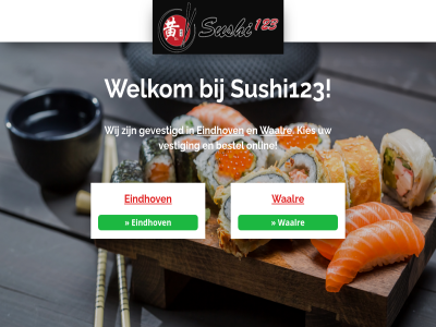bestel bestell eindhov gevestigd kies onlin sushi sushi123 vestig waalr welkom wij