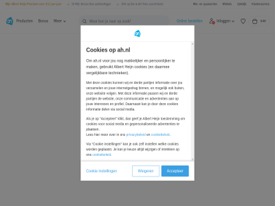0.00 10 12 2x 404 aanbied accepter advertenties ah ah.nl albert assortiment be bestell binn bio bonus box buit communicatie cookie cookiebeleid cookies could daarmee daarnaast deal del derd extra found ga gebruikt gef gepersonaliseerd geplaatst heijn hoofdinhoud informatie inlogg instell interesses internetgedrag intrek jar jou jouw keuz klantenservic klikt korting les mak makkelijker media mogelijk not onlin onz pag partij pass per persoonlijker plaats premium privacybeleid product profiel snel social spaaracties spar techniek terra this toestemm vergelijk verzamel via volg websit weiger welk wij wijzig win winkel zakelijk zoek