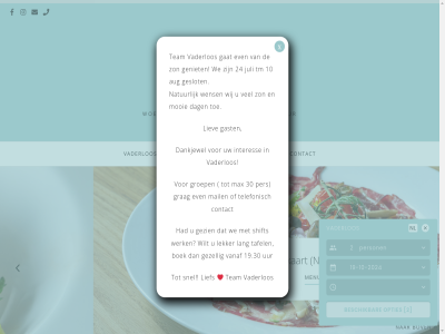 -10 -2024 1 10 17 19 19.30 2 20 2024 24 3 30 4 7 9 acces arrow aug beschik boek bov clos contact content dag dankjewel dat do down english even gast gat geniet geslot gezell gezien grag groep hom interes jul juli kaart keyboard lang lekker lief liev ma mail max menu mooi natur nl onz opties our peopl per person rang reserver shift skip snel t/m tafel team telefonisch tim tm to toe uur vaderlos vanaf we wens werk wij wilt wo woensdag x za zaterdag zon