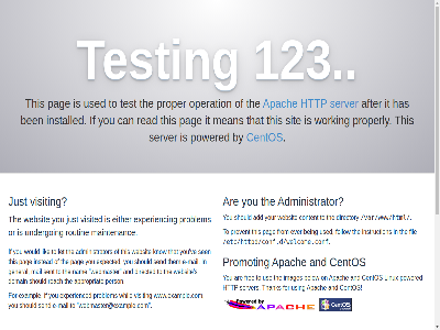 .. /etc/httpd/conf.d/welcome.conf /var/www/html /whois.html 123 add administrator after and apach appropriat are at being ben by can centos content directed directory domain e e-mail either ever exampl example.com expected experienc experienced fil find follow for from general has http if important installed instead instruction it just know let lik mail maintenanc mean nam not operation or owner pag person powered prevent problem project promot proper properly reach read routin s sen send sent server should sit test testing that the them this to undergo used ve visit visited webmaster webmaster@example.com websit whil whois working would www.example.com www.internic.net www.internic.net/whois.html you your
