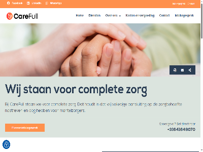 +31641649070 -17 00 08 22 30 3526 aansluit aanvull adres advies adviez adviseert aiv algemen all allen artikel bekijk bekwam bel bent beoordeelt beroep besprek best beter betrok bied carefull client clientondersteuner complet contact cookies deskund dienst dienstverlen direct e e-mail en/of ernar ervar expertis facebok faq gewaardeerd goed grag hand handig hart hom houdt huishoud hulp info@carefullzorg.nl instructie intak intakegesprek intern jarenlang kanaalweg kiez klachtenregelement km kost kwaliteit link linkedin ma mail manag mantelzorger mantelzorgmakelar mat mensenwerk missie mogelijk nastrev nem ondersteun ontvang onz oog openingstijd opinion organisatie palliatiev particulier personel plan plat privacy second sitemap spoedgeval stan strev telefon terminal thuiszorg utrecht v vacatures vanaf vergoed verklar verpleegkund verpleegtechnisch verpleg verzorg verzorger volled voorlicht voorwaard voorzien vr waarder waardevol waarom we whatsapp wij will wilt wlz wmo zakelijk zoek zorg zorgbehoeft zorgkaartnederland zorgmakelar zorgt zvw