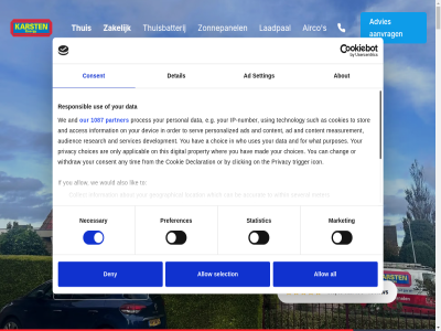 /10 0 01 02 03 04 05 06 085 1 100 1087 11 2 2026 2027 3 4 5 6 611 8000 9.9 a a-kwaliteit aangeslot aangestuurd aanrader aanspreekpunt aantrek aanvrag aanzien about acces accurat achter achteraf actie actief actively ad ads advertis advies af afgeschaft afhank afsprak airco aircondition algemen all allow also analys analytic and ander any app apparatur applicabl are as ates audienc auto automatisch b.v batterij batterijcapaciteit batterijoploss batterijopslag be bedrijf bedrijv beerepot begeleid belangrijk belangrijker belast bent benut beoordel beschermd bespaart bespar best beter betrouw betrouwbaarder bewolkt bewoner bied biedt bijkom bijvoorbeeld blijft bovendien buitenunit by can chang characteristic choic choices clicking cock collect collected combin combiner communicatie consent contact content control cookie cookies daarna daarnaast daarom dag dagelijk daniell data declaration denk deny detail development devic dienst digital doordacht doordat draaiend duidelijk duurzam duurzamer dynamisch e e.g efficient eig eigenar elektriciteitsnet elektrisch elk ems energie energiebespar energiecontract energiekost energiemanagementsystem energieoploss energiespecialist energieverbruik energy enorm enthousiast epom erg ervar ervor extra features find fingerprint flexibiliteit focus for from functioner garantie gat gebeurt gebruik gecertificeerd geinteresseerd gelad geled gelijkmatiger geniet geographical geplaatst geregeld geschikt gev geweld goed googl grag gratis groei groeiend groeno gve halv hav hel helder help hoevel holland houdt how huis huishouden icon ideaal identify if inclusief info@karstenenergy.nl informatie information inspectie installateur installatie installer invester inzicht ip ip-number isolatie it jan jar jarenlang jasper jongen juist karst keurig keuz klant klar klas kom komt koster krachtstrom krijgt kundig kunt kwaliteit laadpal laadstation lad lat lever levert lichtgewicht lik link locatie location logisch maand machines mad mak manier mann marke