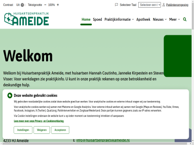 -06 -07 -09 -2026 -601210 -602563 0183 10 100 16 17 1c 2 20 21 23 25 30 35 4233 aanpass aanvrag accepter account achter achternam adres advies adviez af afscheid afsprak allemal ameid analytic analytisch apothek app assistent augustus begrip beher bel bell belt bereik bericht beschik beslot bestell beter bezoek blijft bloed buit carrier contact contrast cookie cookie-instell cookies cookieverklar daarbij dagelijk dank deskund dokter dossier download eerst elkar engel even extern facebok gat geboortedatum gebruik gebruikt gedur gegev gegeven gemaakt gemak gerust ggz goed googl hel help helpt herhaalmedicatie herhaalrecept herhal hj hom hoofdmenu houd huisart huisartsenpraktijk ieder info@huisartsenpraktijkameide.nl informatie inhoud inplann inschrijv insprek instagram instell intrek inzien ip ip-adres juli kantoortijd kiest klar kunt laatst lab last les ligt locker luister maandag mag mak map marijkeweg matomo medicatie meerder menu middag moeilijker mogelijk moment nam namelijk namen nem net nieuw nodig noodzak ochtend onderan onlin ontvangt onz optie over partij patientenomgev patientenvertell per person personeelstekort praktijk praktijkinformatie praktijkondersteuner prik prima prinses privacy publicatiedatum qualizorg receptenlijn regel result review s sam selecter september servic snel snell soort specifiek spoed spreekt stap submenu succes t/m tal tekst tekstgrot telefonisch thuisarts.nl toekomst toestemm twijfelt twitter uiteraard vakantie vanweg verder vergrot verklar verklein verlat verstand verwerk via vimeo voorgaand voorwaard vrag vrijdagocht vul wanner war we websit weiger wek wel welkom wendy wens werk werkdag wij wijzig woensdag x youtub zet ziek zien zoal zodat zomer zomervakantie zomervakanties zorg zorgkaartnederland