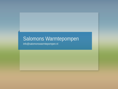 info@salomonswarmtepompen.nl salomon warmtepomp