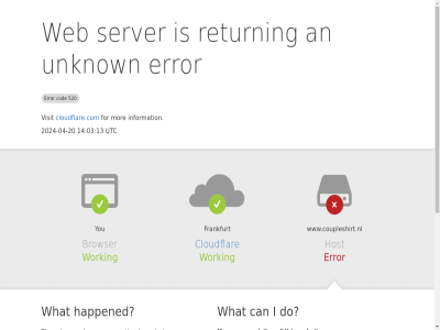 -04 -20 03 13 14 2024 520 8775ad2e88d49f58 a additional again an and are as be betwen browser by can click cloudflar cloudflare.com cod connection displayed do error few for frankfurt happened host i id if information ip issue minutes mor not origin owner pag performanc pleas ray resources result return reveal security server the ther this to troubleshot try unknown utc visit visitor web websit what working www.coupleshirt.nl you your