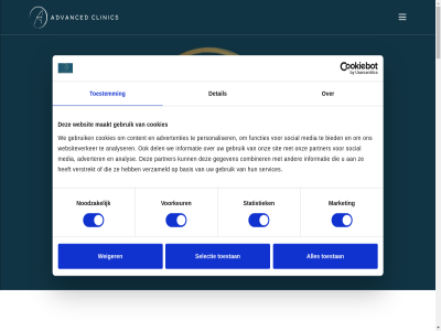 advanced advertenties adverter analys analyser basis bied clinic combiner content cookies del detail functies gebruik gegeven hom informatie maakt main market media menu noodzak onz open partner personaliser scroll selectie services sit social statistiek toestan toestemm toestemmingsselectie verstrekt verzameld voorkeur we websit websiteverker weiger