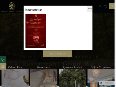 1 arnhem bekijk bijzonder boek bruiloft culinair direct es eten fr grot hotel kaasfondue landgoed middel nl overnacht sluit stijlvol suites vergader warnsborn