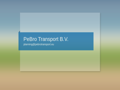 b.v pebro planning@pebrotransport.eu transport