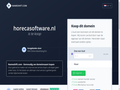 1 2004 2026 2288aa 24 6 88910652 aangebod aankoopprijs accepteert advertis allemal assistentie aud b.v bedraagt benodigd bent best betaalmethod betaalt bezit bijkom binn bod breng btw btw-factur cad chf commissie currency czk dienst direct direct-kop dkk doe domainexpert domein domeineigendom domeinnam doorlooptijd duurt e e-mail eenvoud eigenar enig enkel escrow eur eventueel excl extra factur gat gbp gebeurt gebruik gegeven gehel geinteresseerd geled gemiddeld gratis hieronder hkd hoelang horecasoftware.nl huf hur jpy jullie kop koper kost kunt kvk laatst languag levert loopt mail mak menu mogelijk nameshift.com nauw nb nederland nl nl864820458b01 nok nva nzd onlin onz open opties overdracht overdrag overeengekom pln prijs reken rijswijk risico ron sam sek servic sgd sinc slecht snel stan steenplaetsstrat stur transfer uiteraard usd uur veelgesteld veilig verkoper verkrijg via volgend voordat vrag welk werk wij wilt zar zodat zorg