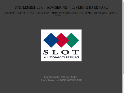 3417 7 adviser cw e giesstrat hardwar info@slotautomatisering.nl lever miep montfoort systeembeher