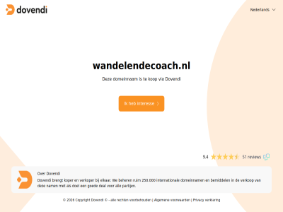 2026 250.000 51 9.4 algemen all beher bemiddel brengt copyright deal doel domeinnam dovendi elkar goed interes international kop koper nam nederland partij privacy recht review ruim verklar verkop verkoper via voorbehoud voorwaard wandelendecoach.nl we