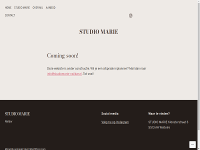 aanbod afsprak coming constructie contact gemaakt hom info@studiomarie-nailbar.nl inplann instagram mail marie media mogelijk nailbar snel social son studio vind volg war websit wordpress.com