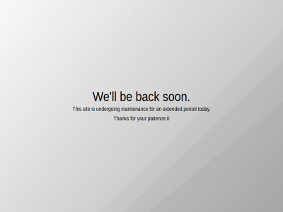 an back be extended for ll maintenanc patience.0 period sit son thank this today undergo we your