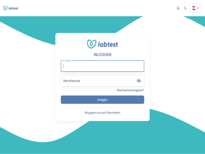 aanmeld account e e-mail inlogg labtest.health mail verget wachtwoord