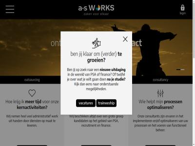 a administratie administratief artikel beher beschik best brochur consultancy consultant detacher dienst disclaimer elkar en/of ervar financ focus functionel gan gat gebied geschikt groei groep grot hand hel helpt houd impact implementer jij kandidat kenn kernactiviteit kijk klant klar krijg kunt ler les lever login luister manier mat mogelijk nem nieuw onderstaand ontdek ontzorg onz optimaliser organisatie outsourc positiev privacy process professional psa recruitment referenties s studie system tijd traineeship twijfel uitdag vacatures verder vind voer volled volop war wereld werk wij wilt work zak zodat zoek