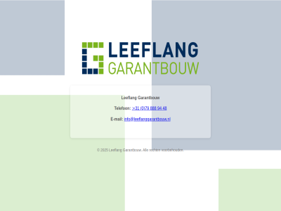 +31 0 2025 48 79 888 94 all e e-mail garantbouw info@leeflanggarantbouw.nl leeflang mail recht telefon voorbehoud