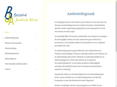 aanbested aanbestedingsdocument aanbestedingsproces aanbestedingsrecht aanbestedingstraject aanbestedingszaak.nl aanbestedingszak aangesprok aanwez advies afgelop all begeleid behoeft bekwam bepaald besselink blijkt brengt consequenties contact dagelijk deskund dienst dienstverlen discriminer een eis ervar europes ga gebruik gebruikt gecompliceerd gedeg gespecialiseerd gesprek gesteld grag grot gunningsproces individuel ingespeeld inhoud inkoper jar juridisch kaart kennis kernwaard klant kortom kunt leid lever levert maakt maatwerk mak manager mat materie menu missie mogelijk naast nalev niet-discriminer objectief ondersteun onz opdrachtgever optimal over overleg praktijk procedures realiser referentieproject regel regelmat resultat ruim schijnbar selectie terecht toets toezicht transparant uitgevoerd uitvoer varier verscherpt volled voordel voorschrift vrijblijv wanner werk wijz zak zoektocht