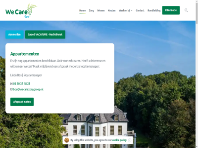 -60 06 10 19 20 2026 24/7 28 37 45 48 49 aandacht aanmeld aanvrag adres afgestemd afsprak agree appartement bed begeleid bekijk bel bell bent beschik betaalt betekent bevest bewoner bezoek bied bijdrag bijzonder binn binnenkomt bos budget by cak car check ciz ciz-aanvrag clos combinatie comfortabel contact cookie dagelijk dagritm dementie direct draait drag drie dwal e echt echtpar eerst eig epe eruit ervar familie families gemeenschapp gemiddeld geschikt gesprek gev gewend gewon gewoont gezond grag groen help hom hoort huiz huurcomponent indicatie informatie inhuiz instell interes juist kennismak kent kijk kleinschal klik kolthov kort kost kostenoverzicht kunt kwetsbar lag landgoed landhuis lbos@wecarezorggroep.nl les lev liever ligt lijn linda locatie locatiemanager loopt m mag mak mantelzorg matching mens minut moeder moment naast nabij nachtdienst nam omgev ontdek onz onzeker ouder ouderenzorg our passend past person plan plat policy privacy rand regel regelt rest review ritm rondleid ruim ruimt rust rustig sam samenwerk samenzijn search ser situatie spoed spull standaardroutines stapp stelt stijlvol stilt structur t/m team this thuis tijden to toenem tuinkamer twintig using vacatur vader vanaf vast veilig veluw verander verhal verhoogd verhuisdag verschol vertell verzorg verzorgd verzorgingshuis via vier vindt voelt volled voorspel vrag vrijblijv vv4 vv6 wandelplek wanner war warm we websit wecar wek welk welkom wer werk wet wij wilt wlz wlz-check wlz-indicatie won woonzorglocatie you zes ziet zin zorg zorgprofiel zorgvrag zorgzwaart