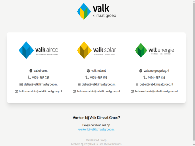 0174 032 185 22678 257 29 bekijk delier@valkklimaatgroep.nl groep hellevoetsluis@valkklimaatgroep.nl klimat leehov lier ma netherland the vacatures valk valk-solar.nl valkairco.nl valkenergieopslag.nl werk werkenbijvalkklimaatgroep.nl