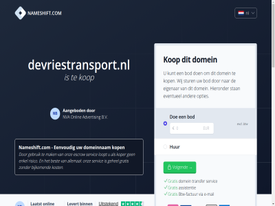 2004 2026 2288aa 24 4 6 88910652 aangebod aankoopprijs accepteert advertis allemal assistentie aud b.v bedraagt benodigd bent best betaalmethod betaalt bezit bijkom binn bod breng btw btw-factur cad chf commissie currency czk devriestransport.nl dienst direct direct-kop dkk doe domainexpert domein domeineigendom domeinnam doorlooptijd duurt e e-mail eenvoud eigenar enig enkel escrow eur eventueel excl extra factur gat gbp gebeurt gebruik gegeven gehel geinteresseerd geled gemiddeld gratis hieronder hkd hoelang huf hur jpy jullie kop koper kost kunt kvk laatst languag levert loopt mail mak menu minut mogelijk nameshift.com nauw nb nederland nl nl864820458b01 nok nva nzd onlin onz open opties overdracht overdrag overeengekom pln prijs reken rijswijk risico ron sam sek servic sgd sinc slecht snel stan steenplaetsstrat stur transfer uiteraard usd uur veelgesteld veilig verkoper verkrijg via volgend voordat vrag welk werk wij wilt zar zodat zorg
