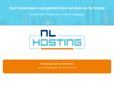 domein domeinnam eigenar geregistreerd hosting klant klantenpanel log nl nlhosting.nl registrer start websit