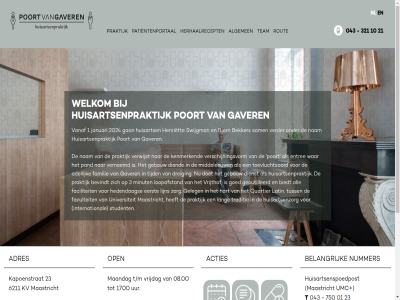 01 043 08.00 1 10 112 17.00 2024 21 23 3 321 750 acties adel adres afsprak algemen all ambulanc azm bekijk bekker belangrijk bevindt biedt bjorn consult diend dienst doet dossier dreiging e eerst entree faciliteit faculteit familie gan gaver gebouw geleg geoutilleerd gevestigd goed hart hedendag henriet herhaalrecept herhaal­recept huisarts huisartsenpraktijk huisartsenspoedpost huisartsenzorg hulp ingang inschrijv international januari kapoenstrat kenmerk kunt lang latin lijn loopafstand maandag maastricht mak middeleeuw minut naast nam nl nummer onlin open pand patientenportal poort praktijk praktijk@poortvangaveren.nl quartier rout sam spoed spoedeis stell student swijgman t t/m team terecht tijd toevluchtsoord traditie tuss umc universiteit uur vanaf verder vernoemd verschijningsvorm verwijst video voormal vrag vrijdag vrijthof war weekend welkom zorg