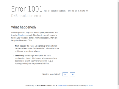 -09 07 1001 2024 21 42 8c0a26414c310b3a a account and are be ben by can causes click cloudflar configuration currently distributed dns domain e.g error fail few for global happen happened hav helpful hosting id if information ip it just les likely minutes most network no on organization our owner pag partner performanc potential provider ray requested resolution resolv reveal s security signed sit someth tak that the ther this to two unabl up usually utc ve websit what when with wrong www.purapulse.nl yes you your