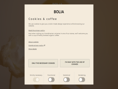 a about and bolia brewed browsing c chos coffee cookies country cup design detail experienc freshly functional giv googl i ll m mad market necessary new okay one only organic our pleas policy privacy read scandinavian select show statistical stores strictly tailor tailor-mad the to univer use visit we websit welcom when whil with world you your