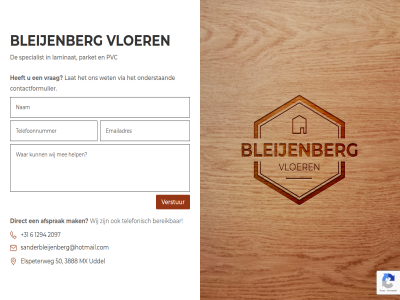 +31 1294 2097 3888 50 6 afsprak bereik bleijenberg contactformulier direct elspeterweg laminat lat mak mx onderstaand parket pvc sanderbleijenberg@hotmail.com specialist telefonisch uddel verstur via vloer vrag wet wij