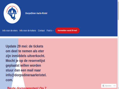 18 2026 29 7 aanmeld aarl aarle-rixtel abonner allen avontur band bereid best bruist bur buurt contact culinair deelnem del derd dieg dorpsdiner dorpsgenot drie edities eetduo eig eigen elk elkar eten eter familie fav foto gang gedacht gedeeld geniet georganiseerd geplaatst gerecht gezell gezicht grag hallo hebt heerlijk het hierbij iederen info info@dorpsdineraarlerixtel.com inmiddel jar jezelf kassa ken kennismaakt ker koker kookduo lekker mag mail mak mee mei mens mocht natur nem nieuw november ontdek ontmoet ouder pann partner regelmat reservelijst rixtel s schuif smaakvol social strat studio stur succes tafel talent tegenkomt ticket tijden total twaalf uitverkocht updat vanaf vanuit versterk verwisseld vier vorig vriend vriendin waardor war websit wederom wel will wilt wissel zegt