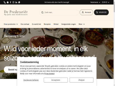 0 00 1 1073 1073xa 11 125 16 18 180 180h 200 2025 75 accepter account advertenties afwijz allerlei alternatief amsterdam analyses assortiment b.v beginn beheerd beher bekijk bereid beroemd beschik best bestel bestell betal bewijst bezorg bezorgd bezorgkost bied bijna bio bio-industrie biodiversiteit bladzijd boek broodjes by cadeau cadeaubon charcuterie chef contact content cookies cookietoestemm copyright dagelijk del deli di dieet dier diver doe doeleind doustrat drie drog duidelijk duurzam echt eenvoud eerlijk elk elkar email en erg ervar eten eur evenement facebok fauna feest flora foto fris ga ganzenboutjes gebruik gedeeld gehad gerard geschikt geslot gev goed hebt heerlijk hel hert het hiermee hok hom hoogst ieder industrie info@depredetarier.com informatie information ingestemd inspiratie inspirer instagram instructies intrinsiek jacht jar jouw kant kant-en-klar kennis kies klar klassiek knop kok kom kookboek kop kwaliteit land/region lat legal lekkerst les lev levert liever link linkedin loempia ma maaltijd mak makkelijk meest modern moment nadat natur nederland nieuw nieuwsbrief nl notic onderstaand onlin onz open openingstijd ophal partner pas passie personaliser phon plantaard policy powered prachtig predetarier privacy privacybeleid prober product proef quick ram recept ree ree-roti reerug refund rendang return roti routebeschrijv ruim ruimt s scharrel schrijf seizoen shipping shopify standaardwerk stoofgerecht stukj tal tataki technologieen thuis thuisbezorgd thuiskok toegank ton toprecept total vak vanaf veelgesteld veelzijd verder verhal verlies vervolgen verwacht verzend via vles voer vol voorkeur vrag vriend vrij waarom waaronder war we webshop wer werkt wet whatsapp wij wild wildkeuk wildrecept winkel winkelmand winkelwagentj wo wo-vrij worst xa zat zat-zon zon zowel zull zwijn