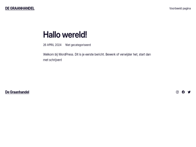 2024 26 april bericht bewerk eerst facebok gecategoriseerd graanhandel hallo instagram pagina schrijv start twitter verwijder voorbeeld welkom wereld wordpres