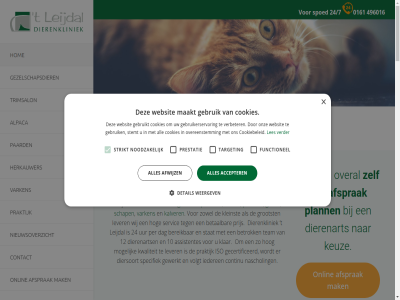 0161 10 12 12.30 13 18.30 19.30 2008 24 24/7 32 4861 496016 8.00 9.00 9001 93569335 accepter adres afsprak afwijz algemen all allemal alpaca assistentes bedrijf bedrijfsbegeleid begeleid behoud bell bereik betal betekent beter betrok bijdrag blijv breda castratie cham consult contact contactformulier contactgegeven continu cookiebeleid cookies copyright daarom dag detail dier dierenart dierenarts dierenkliniek diergeneeskund dierhouder diersoort dinsdag direct donderdag elk email facebok februari fijnst functionel gat gebit gebruik gebruikerservar gebruikt gecertificeerd gecontroleerd geit gemengd geslot gewerkt gezelschapsdier gezond goed grootst help herkauwer hert hierbij hobbymat hog hoger hom hond houd houdt iederen info@dierenkliniekhetleijdal.nl informatie invull iso kalver kat kenmerk kennis kernpraktijk keuz klar kleinst knaagdier koei koliek kreupel kunt kvknr kwaliteit laatst landbouwhuisdier lang last lat leijdal les lever maakt maand maandag mak mee mocht modern mogelijk nam naschol netwerk nieuw nieuwsoverzicht niveau noodzak omgev onlin ontzorg onz openingstijd optimal opzet overal overeenstemm paard per plann ppid praktijk prestatie prijs privacyverklar prober professionel project protocoll rat recht reken rt rundvee rundveepraktijk sam samenwerk schap seo servic services specifiek spoed spoedgeval stan stat stemt strev strikt t target team telefoonnummer terecht test tilburg toekomst total trimsalon uitsluit uitwissel ulicotenseweg uur vaandel vaccinatie vacciner varken varkenshouder vasectomie veehouder veestapel verbeter verder veren vergrot volg volgen volgt voorbehoud vooruitstrev voorwaard vorm vrag vrijdag we websit weergev werk werkt wetalkseo wezen wij will woensdag zandkoliek zaterdag ziek zondag zorg zorgt zowel
