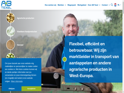 +31 -01 -02 -11 -2025 -2026 /bkg 0 000 06 100 15 2009 2026 24/7 25 50 88 9435 a a-merk aardappel ab accepter afwijz agrarisch agri all allen ambitie ambities bedrijf bekijk bel best betrok betrouw bezoek binn blijv bouw bouwt british buit by cases certificer chauffeur contact cookies cookieverklar daarom dag dankzij dashboard data de derd dienstverlen direct draagt drag drog duidelijk duurzam echt efficient elk end ervar europa even exceptionel expertis fijn flexibel fod foodproduct forfarmer fr geblev gedoe gekoeld gekwalificeerd geobasis geobasis-d geogr geregeld gewon goed googl grag harling heerenven hel help hernieuw hetzelfd info@abtexel.com informatie inst integrer internetgedrag invester inzicht jar jorg jou jouw kaartgegeven ket kilometer klant klar km komt ktf kundig kwaliteit les locaties logistiek lop loyal maatopleid maatwerk mad mail mak makkelijker manier markt marktleider materieel medewerker merk modern mogelijk nacional nederland nem netwerk netwerkvoordel nieuw nieuwst nl noem nog nooit nuchter omvang onderdel onderhoud onnod ontzorg onz ooit optimaliser organiser overal partij partner pensioen personel persoonlijker poespas potato privacy process product realiser red relaties rijd rit ruim sam samenwerk schal sector sleutel speciaal special sprek stan stat sterk strev succes technologie texel tijd toekomstbestend trailer transitie transport trot truck uitgangspunt uitstek uitzonder vacatures vak veevoer veilig venema veranderd verantwoord verbeter verder verstan vertrag verzamel vestig video vloeibar volg voorkom voorop voorwaard voorzien waarmee wagen wagenpark war warehouses we websit weg wel welkom werk werkgebied werkgever west west-europa wet wij will wilt zer zet zin zoek zorg