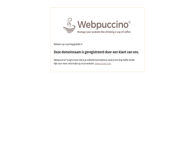 coachingoptafel.nl domeinnam geregistreerd klant webpuccino.com welkom