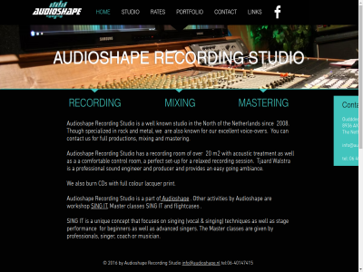 -40147415 06 15 2 20 2008 2016 401 474 8936 a acoustic activities advanced also ambianc an and are as at audioshap ax beginner bok burn by call can cases cds check classes coach colour comfortabl concept contact control custom custom-mad different easy enginer equipment excellent fb fill flightcas flightcases focuses for form full get giv going has hom if info info@audioshape.nl it known lacquer leeuward link ll m2 mad mak master metal mixing musician ned netherland north on opnamestudio or other oudddeelstrat our out over pag part perfect performanc portfolio print producer production professional protect provides rates ready record relaxed rock rolling rom send session set set-up sinc sing singer singing sound specialized stag studio techniques tel that the though tjaard to treatment types unique up us vocal voic voice-over walstra we well with workshop you your