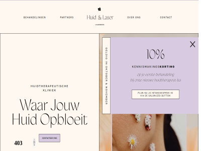 10 behandel button contact contacter eerst geldig huid huidtherapeut huidtherapeutisch intakegesprek isa jouw kennismak kliniek korting laarbek laser nieuw november oktober onz opbloeit partner plan praktijk salonized via war