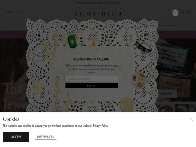 0 1 100 a abov accept acces and anna b becom benelux best bracelet brand c calling clos clothing collection content cookies custom d dialog directly down e early ending ensur exclusiv experienc f free fw25 get gift h homewar i inbox inspiration j jewellery k l languag latest m mad member n never never-end new newsletter nina nl now on only order other our p piercing policy preferences privacy r receiv s shipping shop sign skip studio subscrib t the this to up uses websit you your