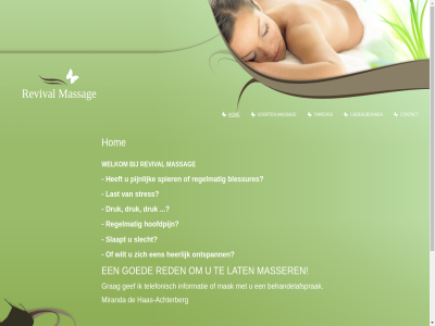 achterberg all behandelafsprak blessures cadeaubonn contact druk gef goed grag haas-achterberg has heerlijk hom hoofdpijn informatie last lat mak massag masser miranda ontspann pijnlijk recht red regelmat revival slaapt slecht soort spier stres tariev telefonisch voorbehoud welkom wilt