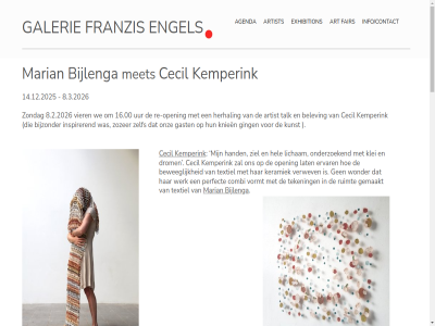 +31 10.5.2026 1018zn 13.00 14.12.2025 15.03.2026 16.00 18.00 200 2024 22nd 26.3.2026 29.3.2026 31000323 6 8.2.2026 8.3.2026 afroditi agenda amsterdam art artist autonom basis beeld beid belev bergsma beweg biennial bijlenga bijzonder cecil center centr ceramic combi contact@franzisengels.nl contemporary context d dacht drom echt eerst eig elk elkar engel ervar esplugues exhibition expositie fair franzis galerie gallery gast geeft geldt gelegd gemaakt gewonn ging hand hel herhal info/contact inspirer interactie international invull jingdezh judy kemperink keramiek kes klei knav knieen kom krachtig kunst kunstenar lat leuk licham luyk mak marga marian marink met moois nieuw nieuwevaart onderzoek ontstat onz open patrick perfect poetisch prijs re re-open residenc rotterdam ruimt sam sat schilderij serie studio stuk talk taoxichuan teken terzi textiel the thu upcom uur verhal verwev vibrer vier vormt vries we werk wet wonder zandwijk zelf ziel zien ziet zondag zozer