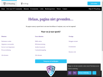 088 300 73 77 aanmeld advies agreement algemen all bent bereik beschik busines businesspartner club community contact continuiteitsregel cookie cookies deelnemer dienst dienstverlen e essentiel evenement extra extranet ga gevond helas helpt hom hoofdpagina hr hr-dienstverlen ict ict-community ictcup ictwaarborg info@ictwaarborg.nl inhoud inlogg instell juridisch led level lid maatwerk market mog nee niet-essentiel nieuw ongemak onz opzoek over pagina partner privacy privacyverklar reglement ri servic sorry terug vacatures verklar verplaatst voorwaard waarna war we zet