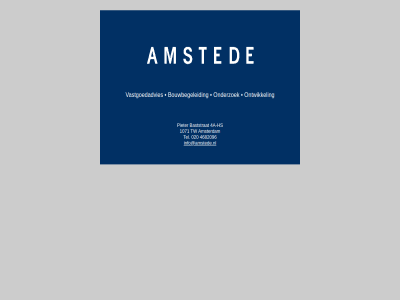 020 1071 4682096 4a 4a-hs amsted amsterdam baststrat bouwbegeleid hs info@amstede.nl onderzoek ontwikkel pieter tel tw vastgoedadvies