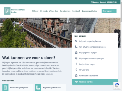 /monumentenwacht-fryslan.nl 058 215 5 50 59 65 73 8921 aanmeld aanpak abonnee advies adviez adviser adviseur ag all antwoord archeologisch basis beeldbepal begeleid beheerder bekijk belangrijkst bereik beschermd bespaart borg bouwkund contact decennia del disclaimer doelmat drones eerlijk eigenar emmakad energie energieprestaties erfgoed ervar facebok fryslân gebouw gegeven geld gemeent gespecialiseerd getraind gev gezicht goed grag groen hel help herstel hoogt info@monumentenwachtfryslan.nl informatie inspecter inspectie inspectierapport inspecties inzet jar karakteristiek kennis kennisbank kijk klein klimtechniek kom komt kort kracht lang leeuward menu middel moeilijk monitor monument monumental monumentenbezitter monumentenwacht mooi nieuw nieuwsbrief nod nz objectiviteit onderhoud onderhoudsadviez onderhoudswijzer ontdekt ontzorg onz opvrag pand periodiek plaats plann praktisch professionel provincie publicaties reden regel regelmat rijksmonument sam services snel sober speciaal stat sterk subsidie subsidies terrein tijdig tip toegerust uitgangspunt vakmens veelgesteld veilig verbeter verder verduurzam vergunn verkent verkoopinspectie vijf voer volg volgend vrag wacht war we websit welkom werk wij wijzig zeker zoek
