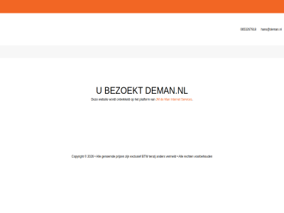 0653267918 bezoekt deman.nl hans@deman.nl internet jm man ontwikkeld platform services websit