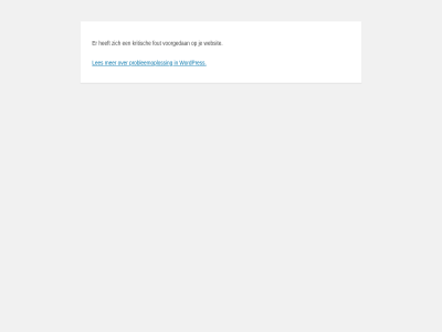 fout kritisch les probleemoploss voorgedan websit wordpres