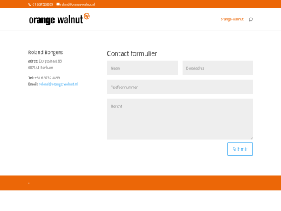 +31 3752 6 6871ae 85 8899 adres bonger contact dorpsstrat email formulier orang orange-walnut renkum roland roland@orange-walnut.nl submit tel walnut