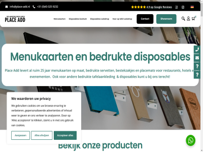 +31 -325 0 140.54.790 17.00 2025 25 3259232 4.9 43 6217 7 83 9.00 9232 aanpass aanspreekt accepter account add advertentie advertenties afgestemd afsprak afwerk afwijz airlaid algemen allen analyser assortiment b.t.w.nr bamboe bedruk bedrukt bekijk bepal bestekzakjes bied bistro blijv blog bred breng brow browse-ervar caf categorieen complet concept consistent contact cookie cookies crer daarnaast dankzij denk deutsch direct disclaimer disposables druk duurzam e echt eerst elk ervar essentieel evenement gast gebruik geeft gemaakt gepersonaliseerd gerecht gev gielenstrat gk googl harmonica herken hoogwaard horeca horecageleg horecazak hotel hotelkwaliteit hout indruk info info@place-add.nl inhoud inspiratie intensief interieur jar jouw juist kaart kies kiest klassiek kleur klik kop kraftpapier kun kunt kvk lang lat leder lev lever levert logo lok lunchrom lux ma maastricht mak manier mat material menu menukaart merk merkidentiteit modern mogelijk mooi naperol nederland nl820.314.109b01 onderdel onlin ontdek onthoud ontwerp onz opdruk openingstijd opties overzicht pass perfect personaliser peter plac placemat plan praktisch presentatie presenter privacy producer product productie professionel referenties restaurant review royal ruim runt schroef servet sfeervol showrom sitemap snell stemt stevig stijl stijlvol stijlvoll t tabblad tafel tafelaankled tafelbelev tafeldecoratie tafelset tekst terecht uitstral uitvoer uniek uur verbeter verker verklar verlengstuk versterk vertrouw voel volled voorwaard vorm vr waarder waaronder warm we webshop websit webstudio wens wer winkelwag wit x zacht zak zelf zoal zorg