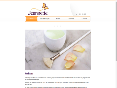 2004 2017 aangeslot acties afsprak all anbos behandel bent bereik bevind contact contactgegeven cryolipolys doe februari flexibel gespecialiseerd gevestigd hom huis informatie jeannet kijk kom kunt mit naast ocht onthar openingstijd opnem pagina proffesionel rolstoel salon schoonheidssalon sind tariev toegank verzekerd vind vrag websit welkom