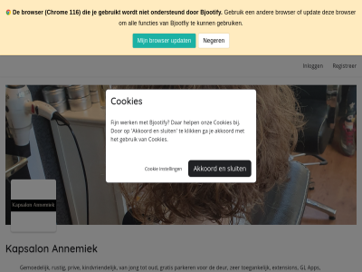 116 afsprak akkoord all annemiek app bjootfiy bjootify browser chrom cookie cookies deur di do extension fijn functies ga gebruik gebruikt gemoed gl gratis help inlogg instell jean jong kappersdermatolog kapsalon kindvriend klik ma mak mediceutical mediscop myn neger ondersteund onz oud parker paul priv registrer rustig sluit toegank updat vr werk zer