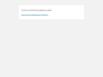 fout kritisch les probleemoploss voorgedan websit wordpres